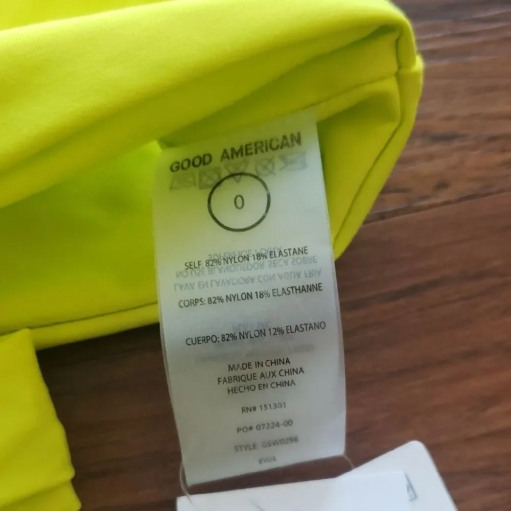 NWT Good American Styled 10-Way Electric Yellow Glam Feminine Girly Bikini Set
